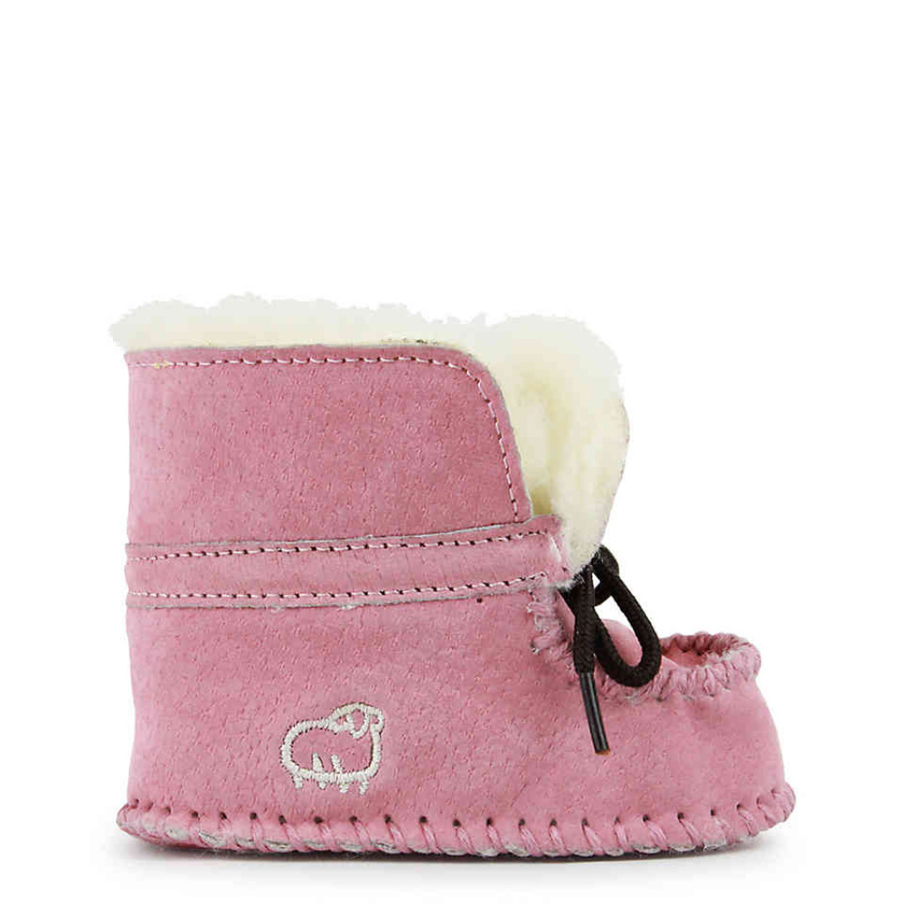 Lamo Infant Girls' Baby Moc PINK Bootie Soft Wool